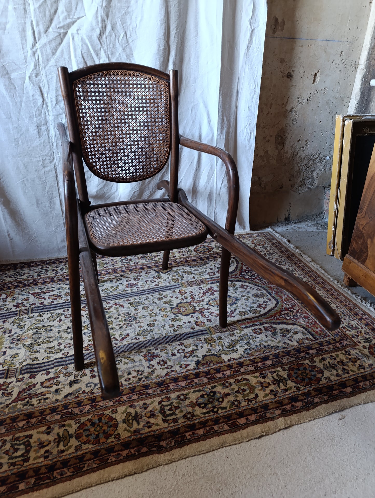 Chaise porteuse d’époque 1900, rare objet de collection pour musée ou décoration