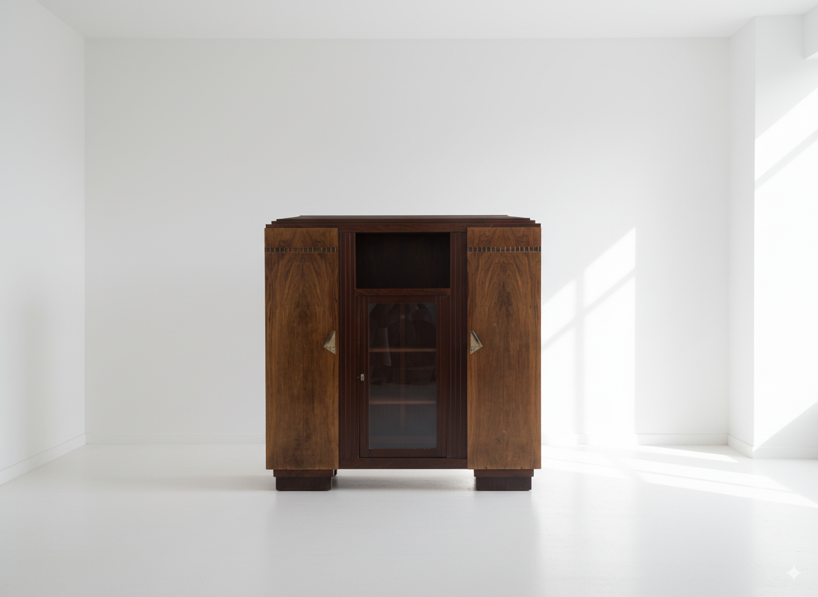 Ensemble Art Déco en palissandre – bureau, bibliothèque & fauteuil (1930)