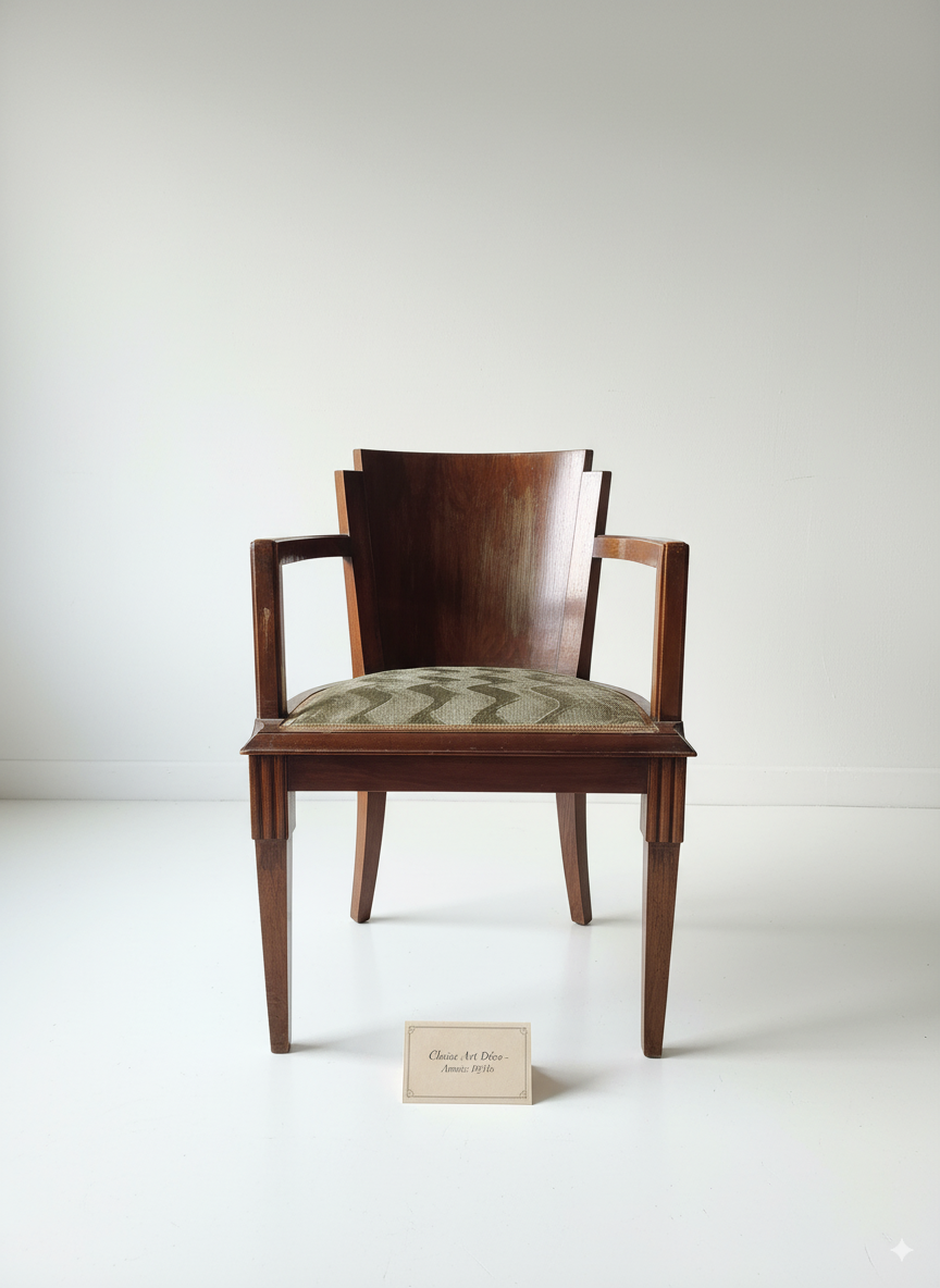 Ensemble Art Déco en palissandre – bureau, bibliothèque & fauteuil (1930)