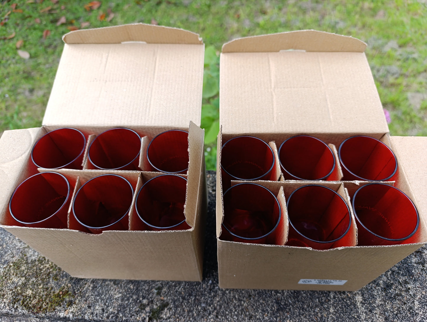 Lot de 12 verres rouges Johnnie Walker – verres publicitaires vintage