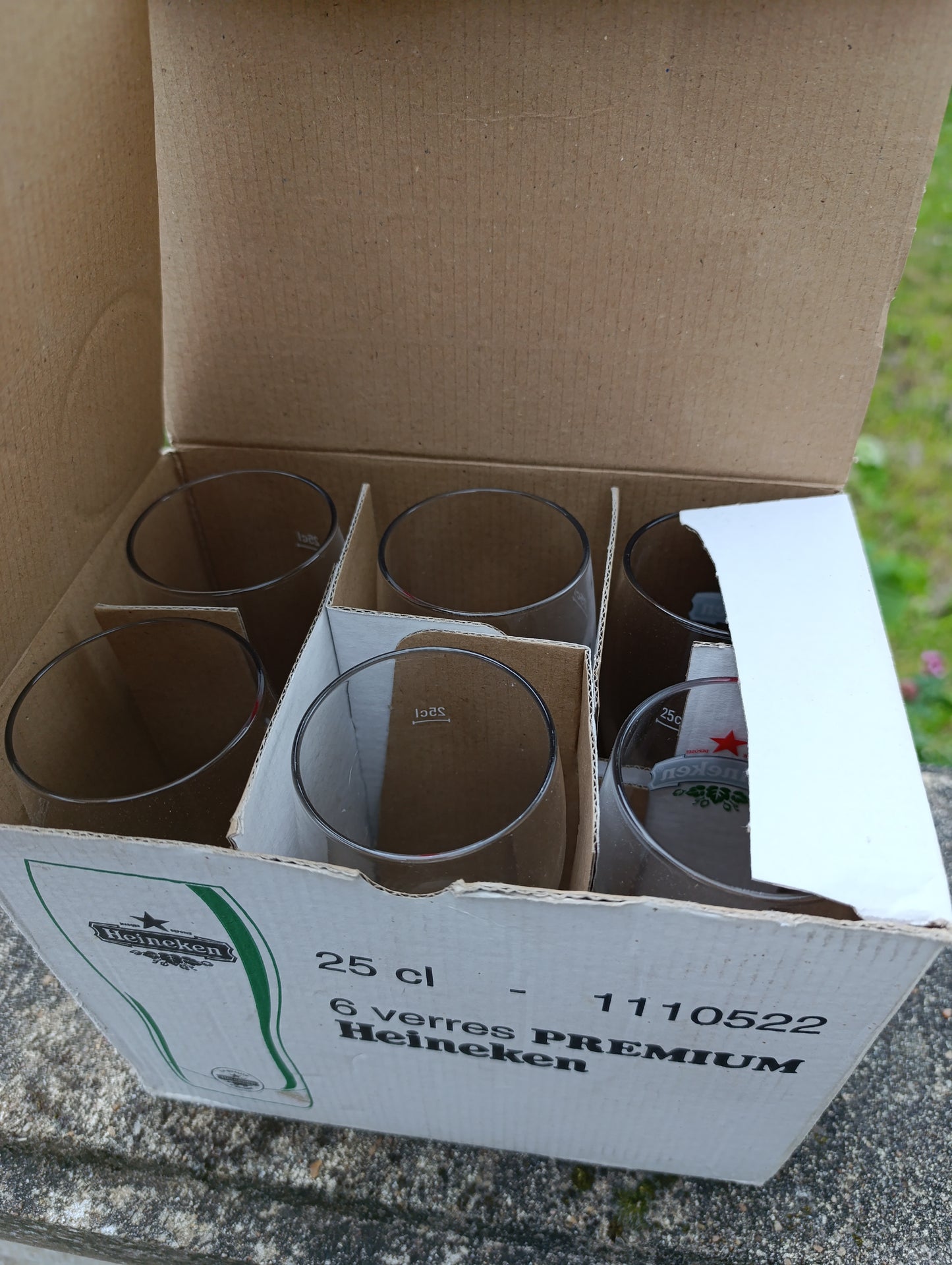 Lot de 6 verres Heineken Premium 25 cl – verres à bière publicitaires