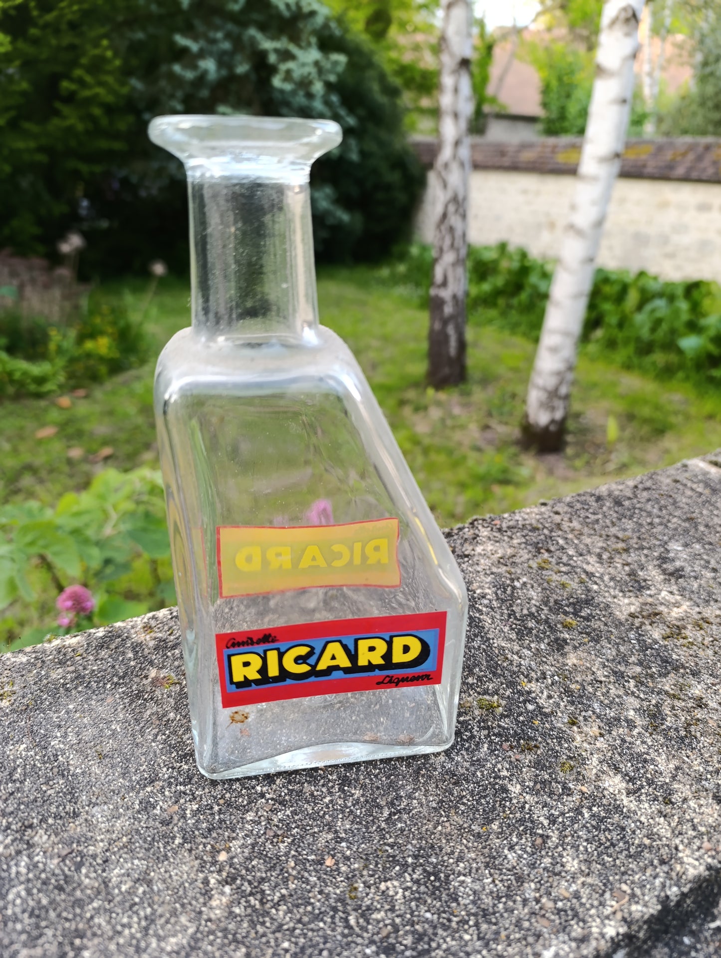 Carafe Ricard en verre publicitaire vintage