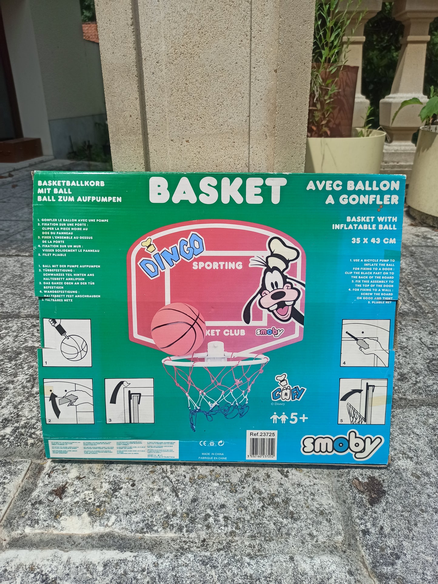 Panier de basket mural Dingo – Smoby Disney – Avec ballon et filet – Neuf complet