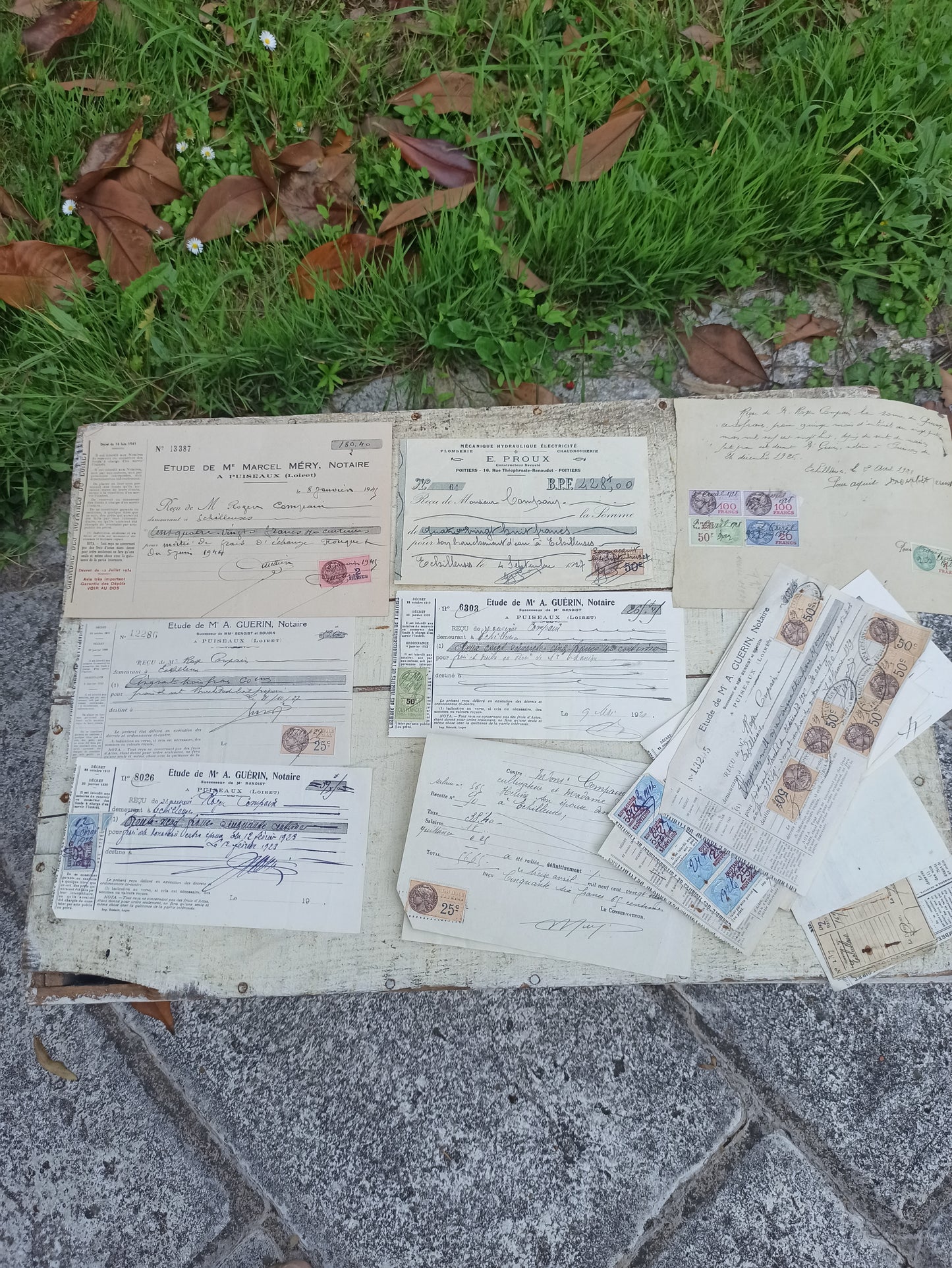 Lot de 40 documents notariaux anciens – XIXe et début XXe – Adjudications, baux, actes, etc.