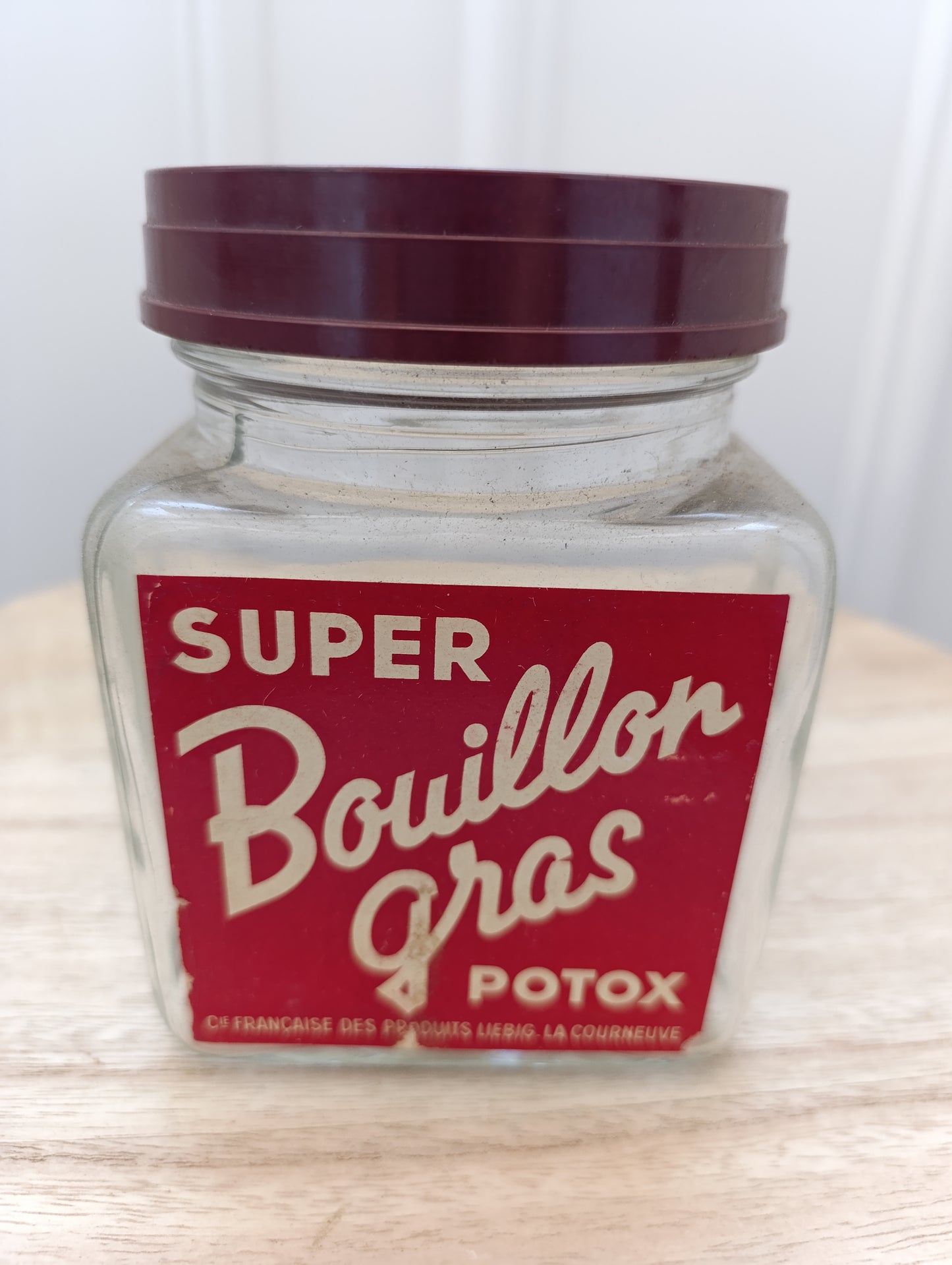 Bocal ancien "Super Bouillon Gras POTOX" – Publicité vintage – La Courneuve
