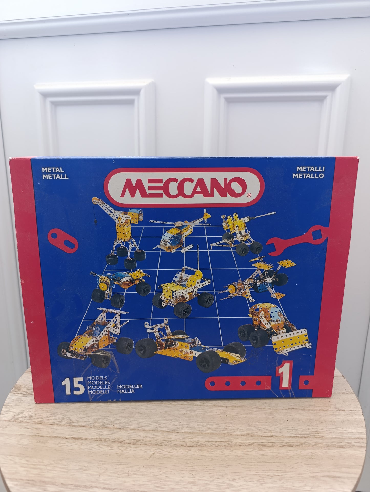Meccano vintage métal – Modèle 1 – 15 constructions – Boîte rétro