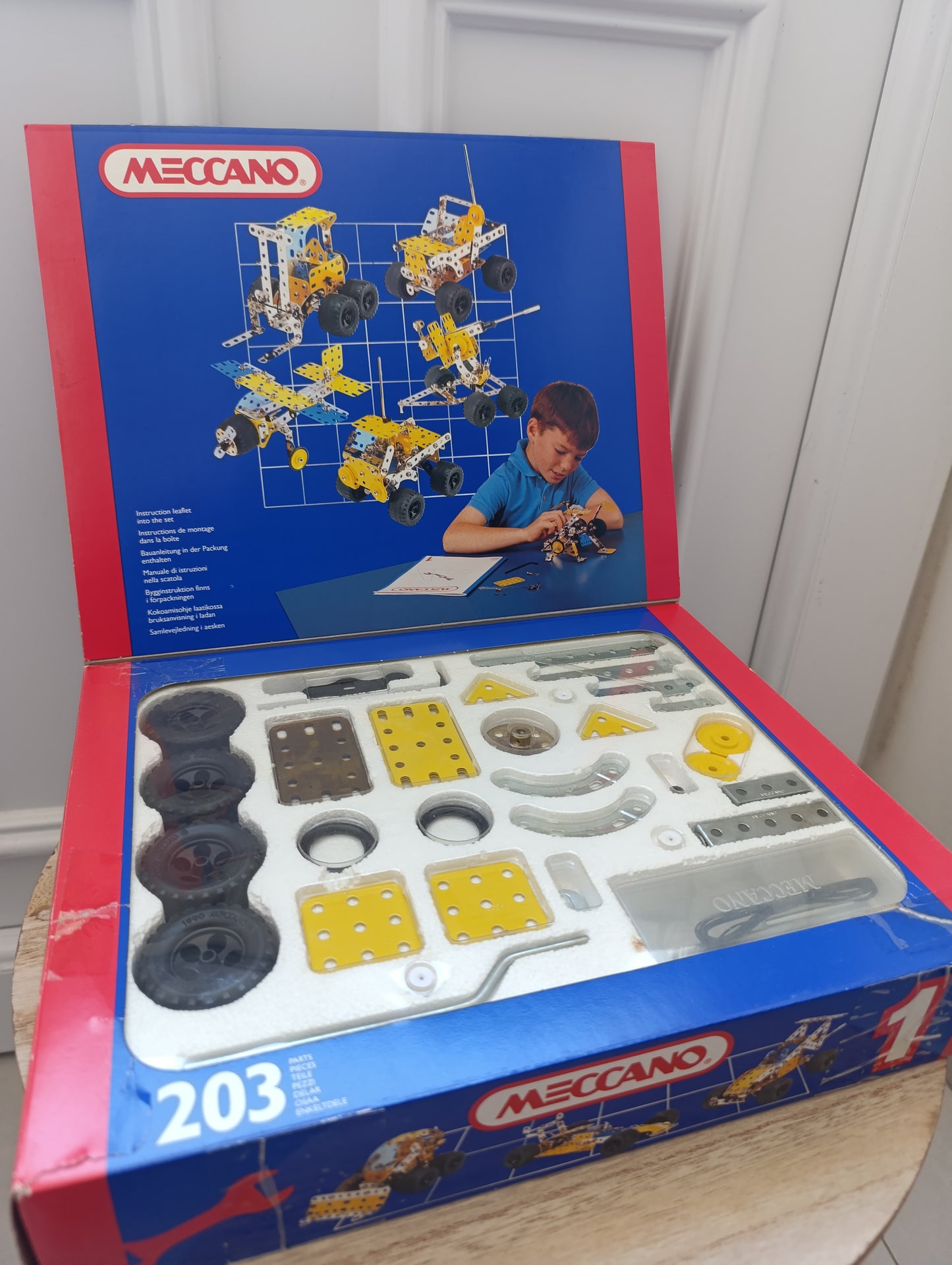 Meccano vintage métal – Modèle 1 – 15 constructions – Boîte rétro