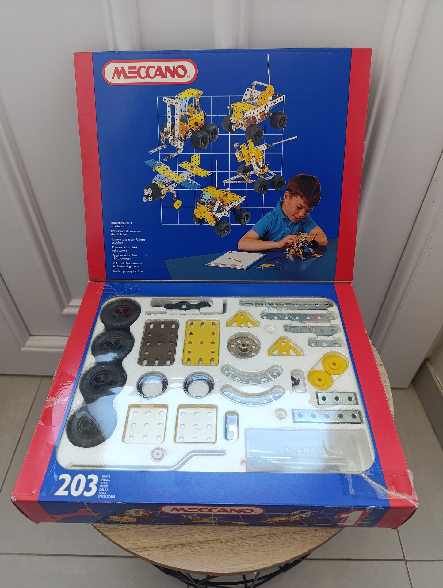Meccano vintage métal – Modèle 1 – 15 constructions – Boîte rétro