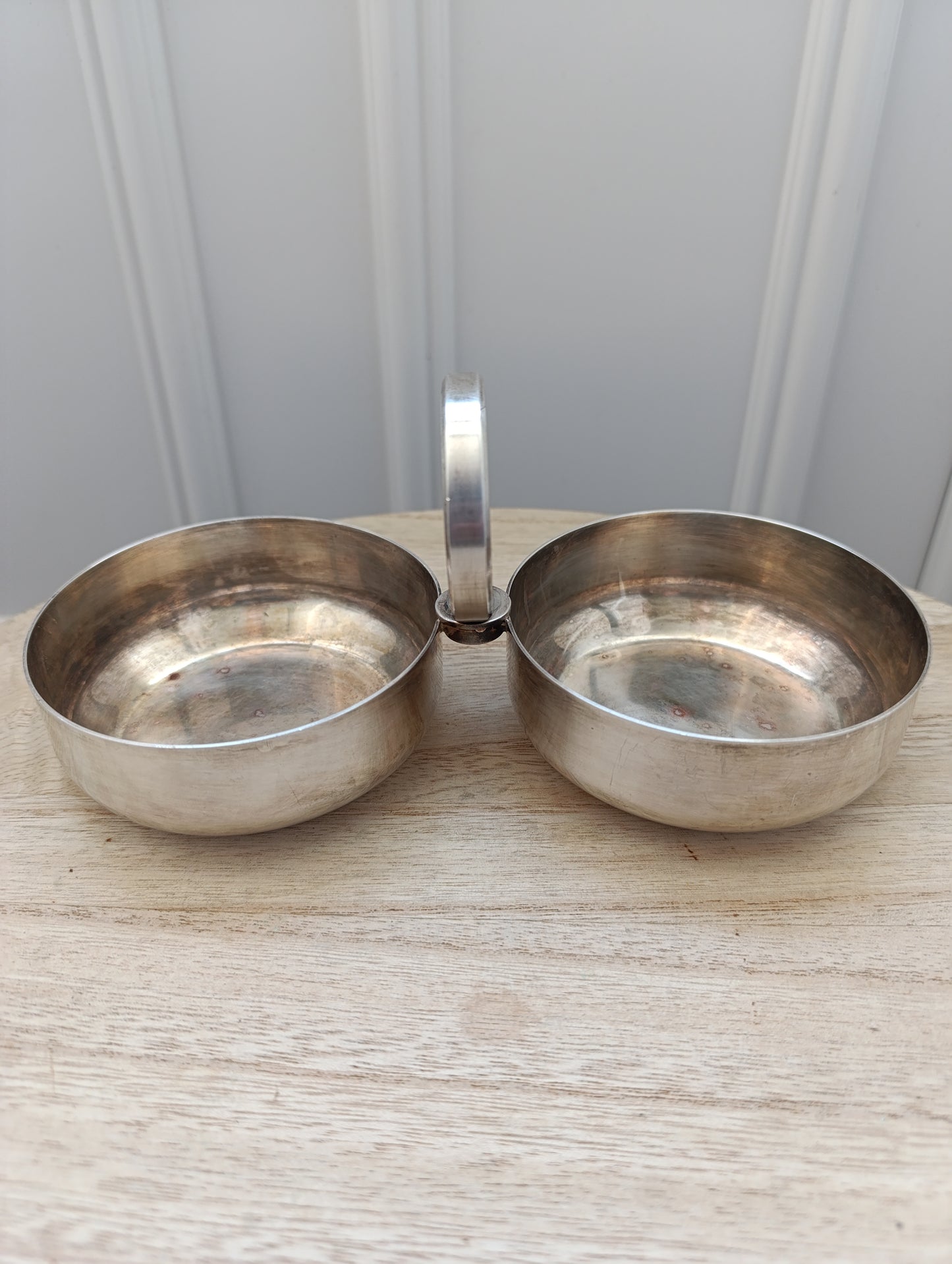 🥄 Duo de Coupelles Vintage en Métal Argenté – 420g