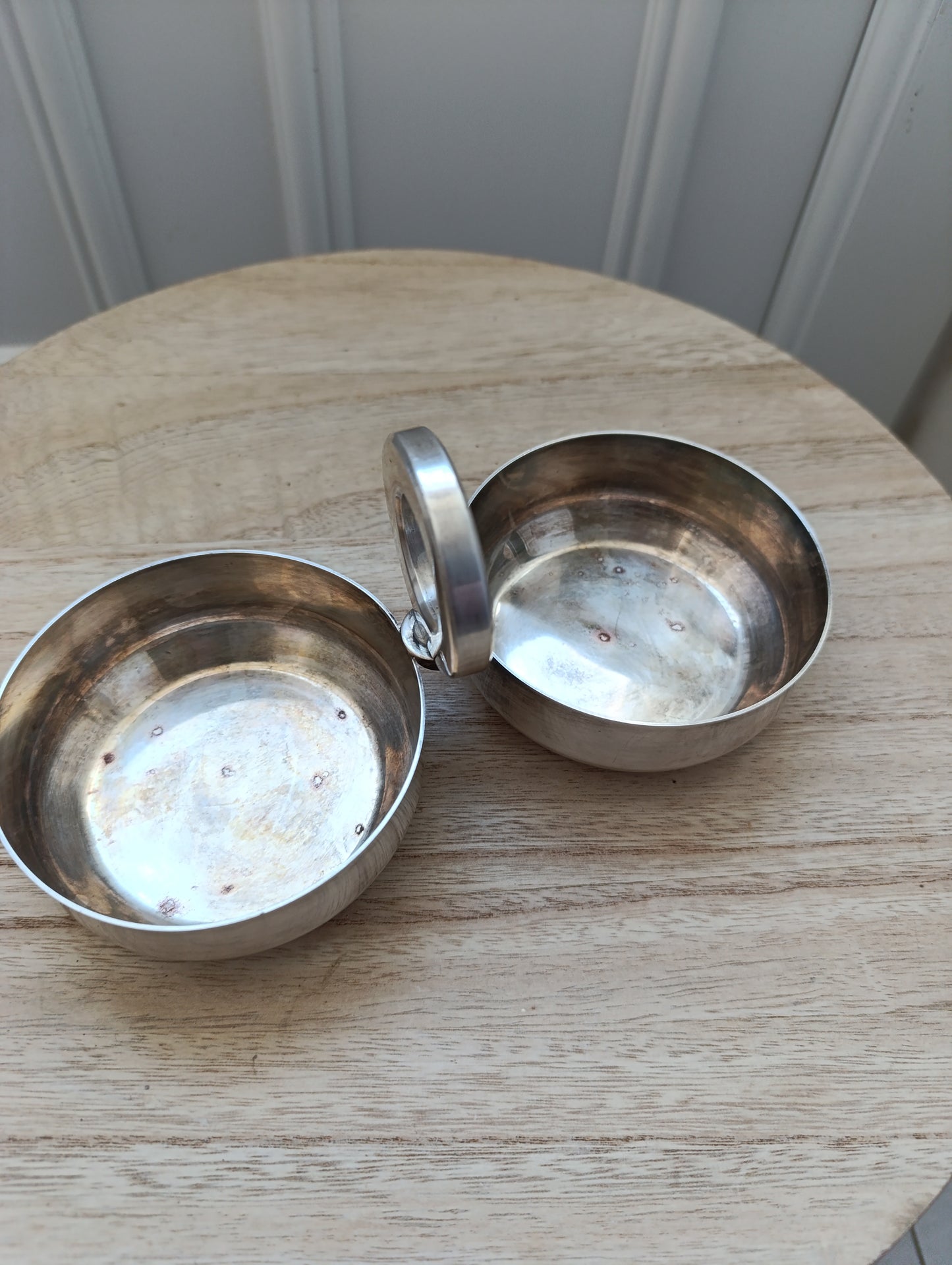 🥄 Duo de Coupelles Vintage en Métal Argenté – 420g