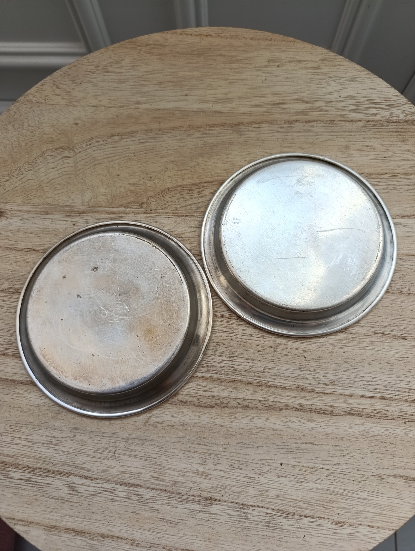 Lot de 2 coupelles anciennes en métal argenté – 13 cm