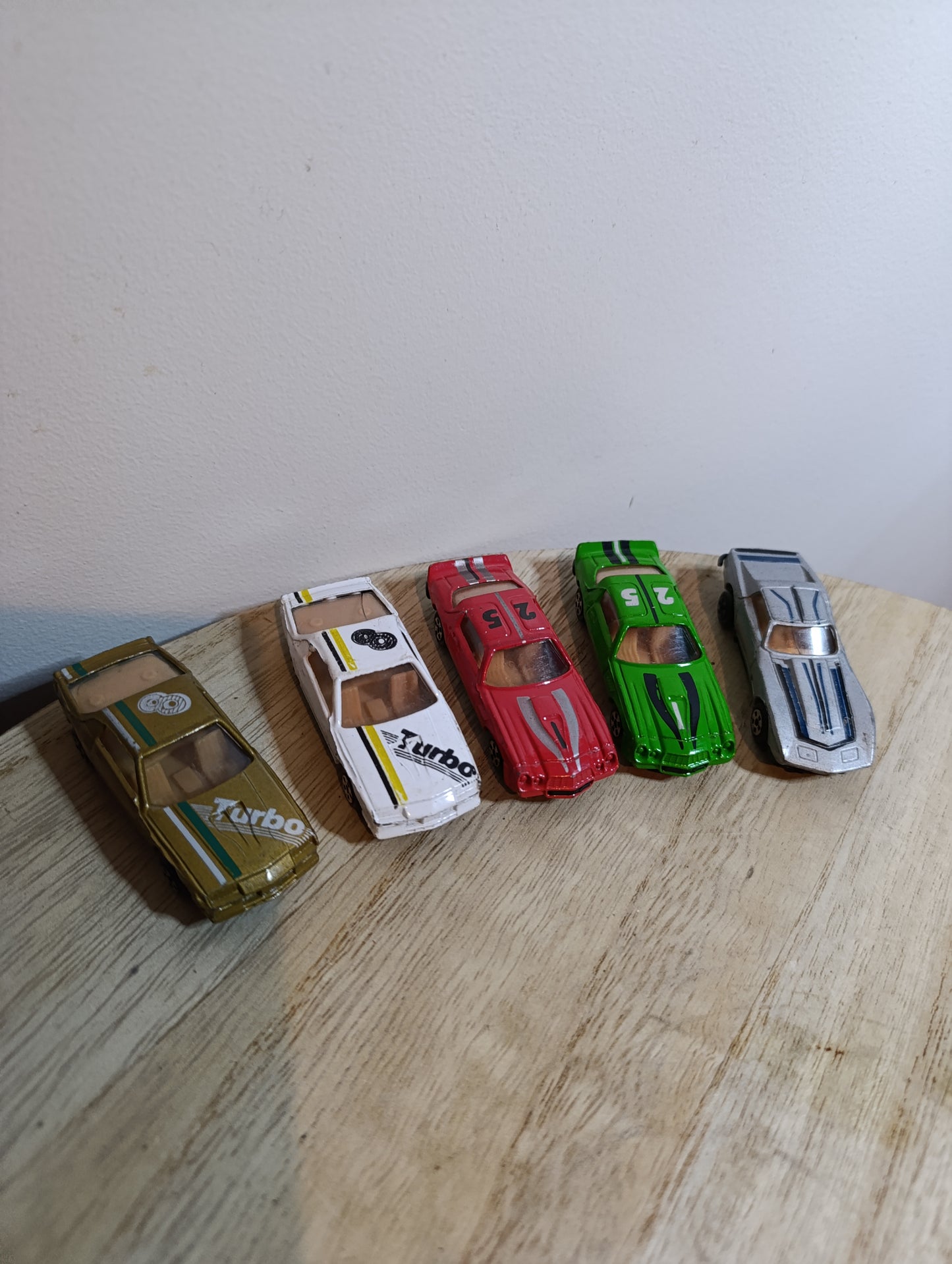 Lot de 5 voitures miniatures Turbo vintage - Made in Hong Kong - Métal - Années 80/90