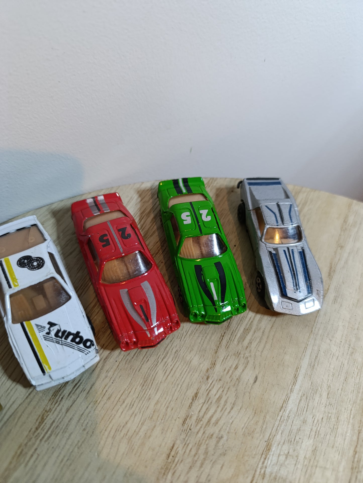 Lot de 5 voitures miniatures Turbo vintage - Made in Hong Kong - Métal - Années 80/90
