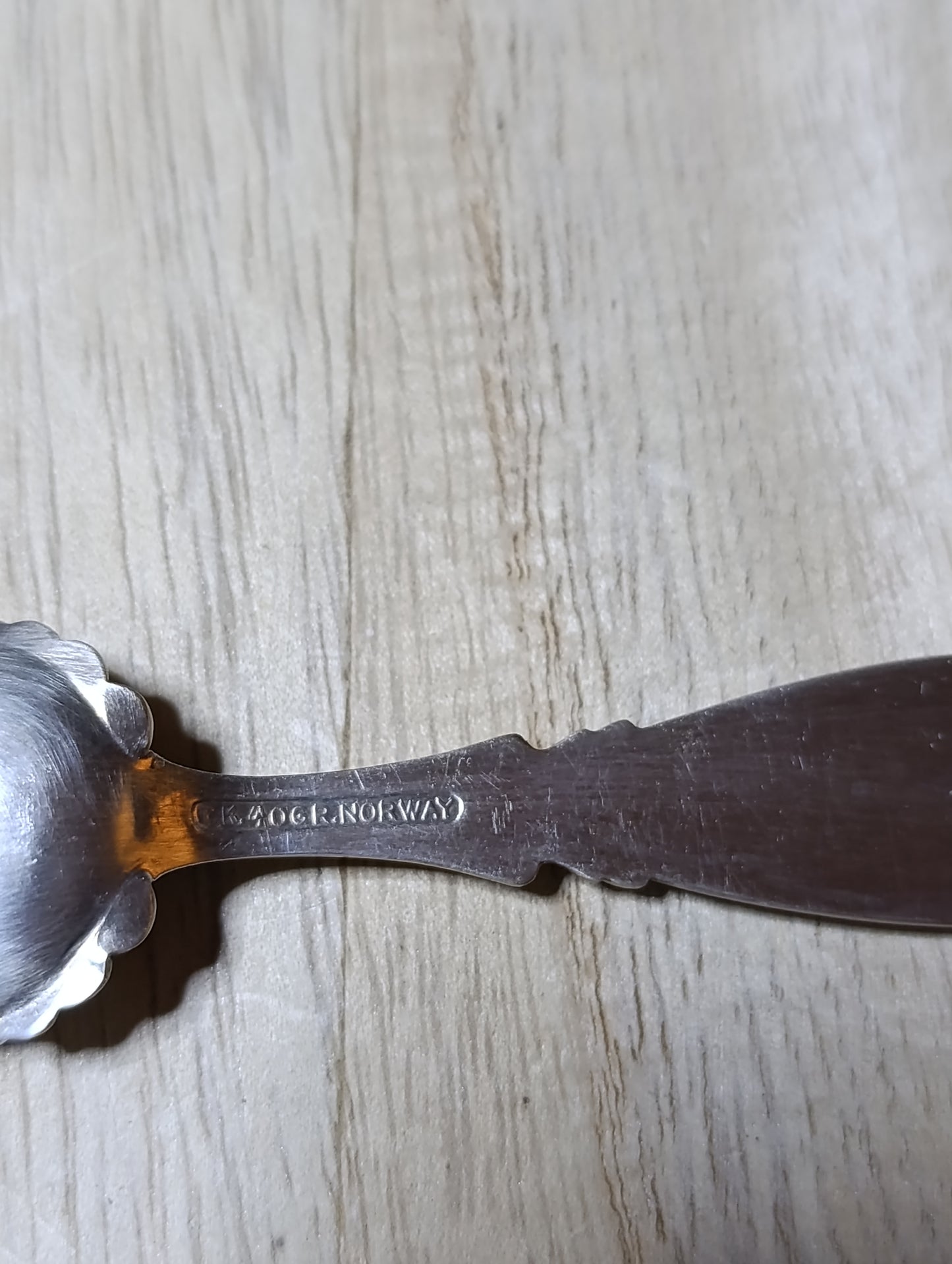 Cuillère souvenir Norvège – plaqué argent, 60 g, 12 cm