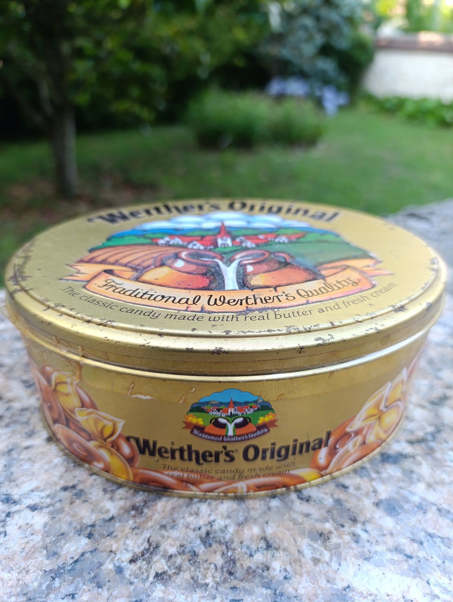 Boîte Werther's Original en métal doré