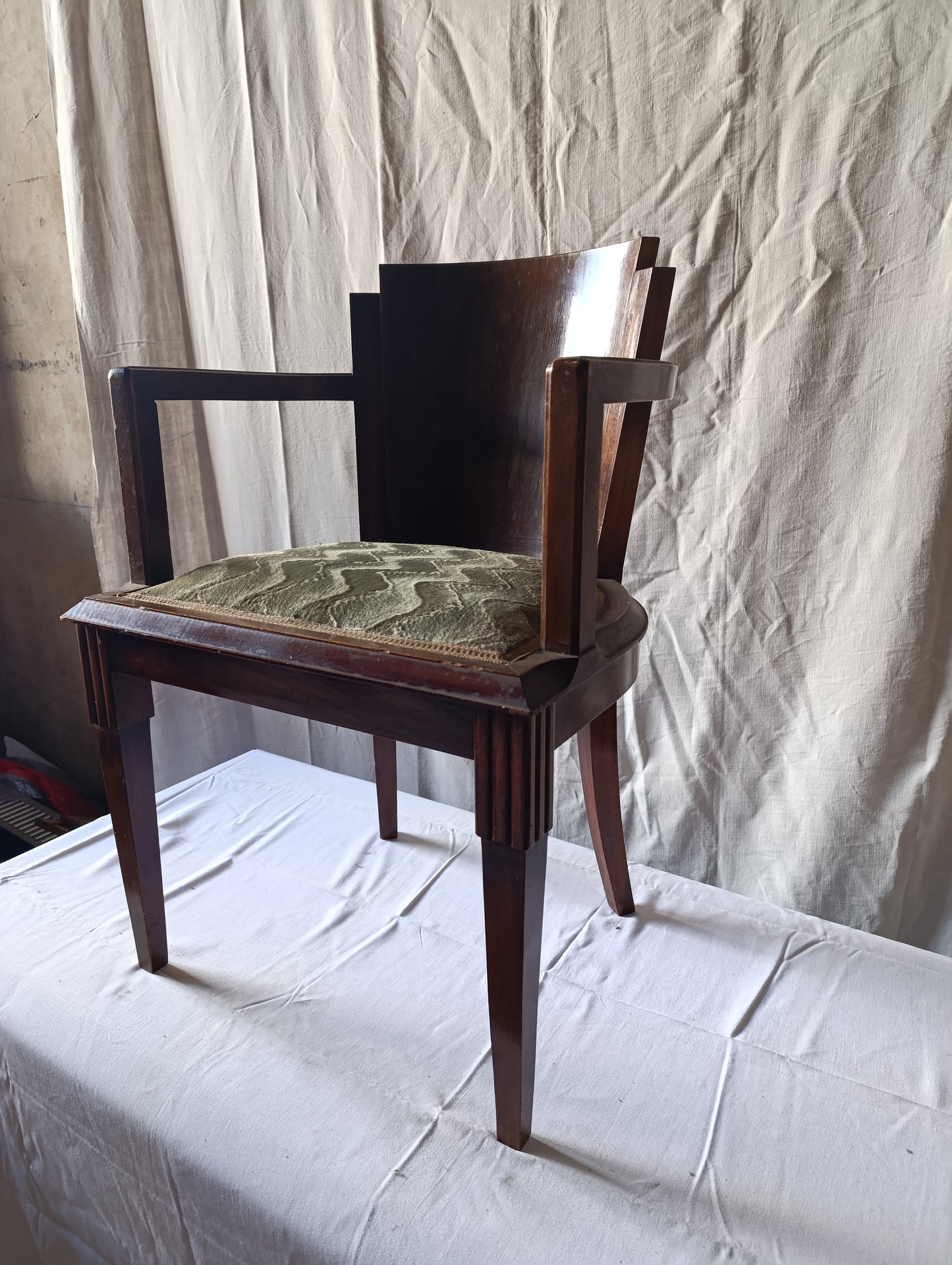 Ensemble Art Déco en palissandre – bureau, bibliothèque & fauteuil (1930)