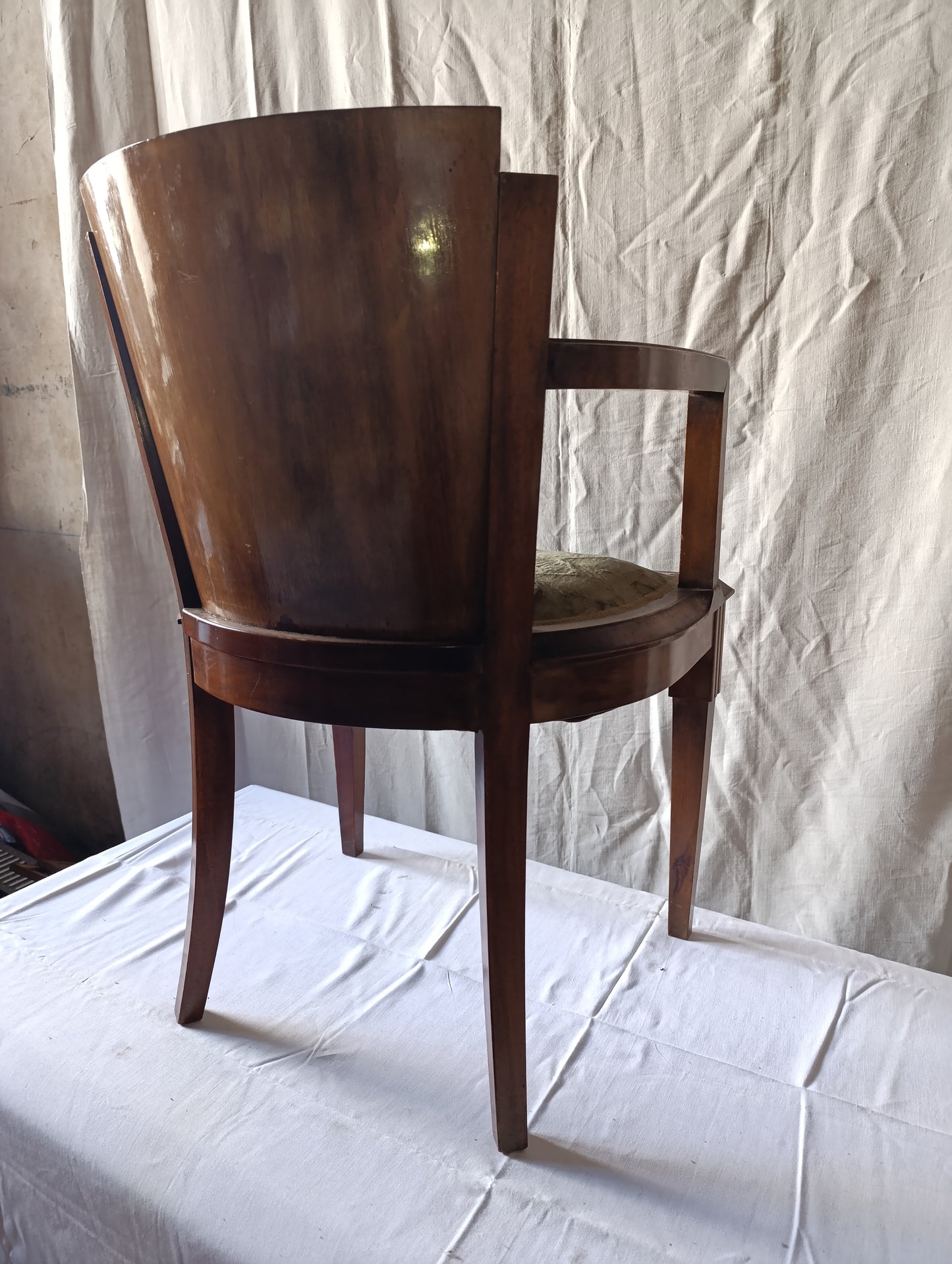 Ensemble Art Déco en palissandre – bureau, bibliothèque & fauteuil (1930)