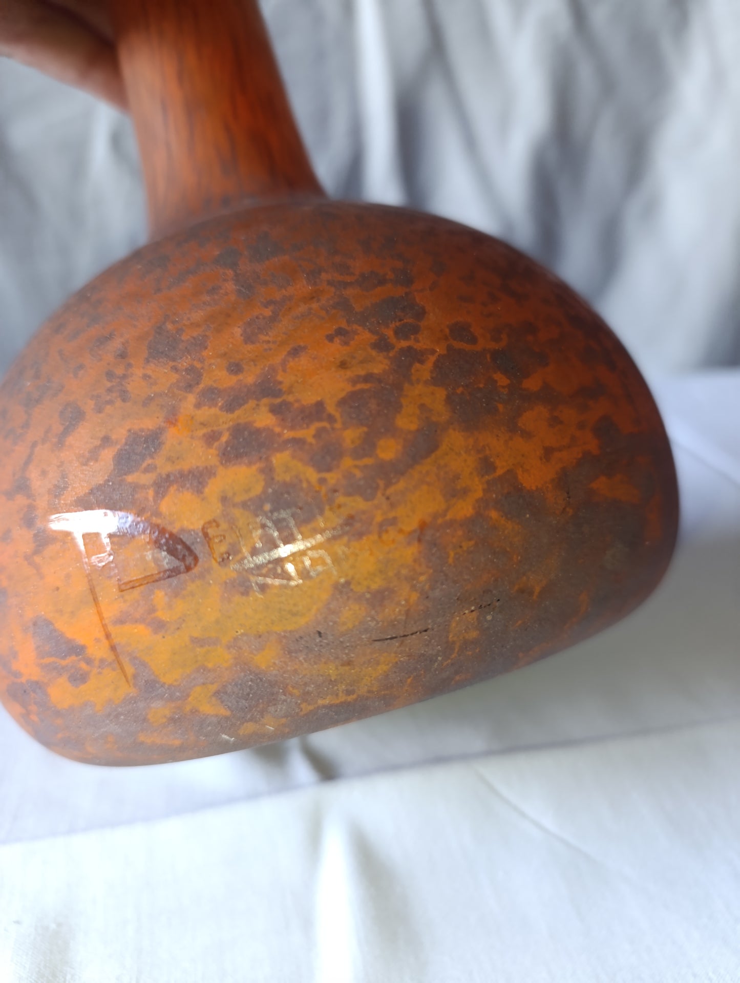 Soliflore ancien signé Delatte – verre Art Déco (48 cm)