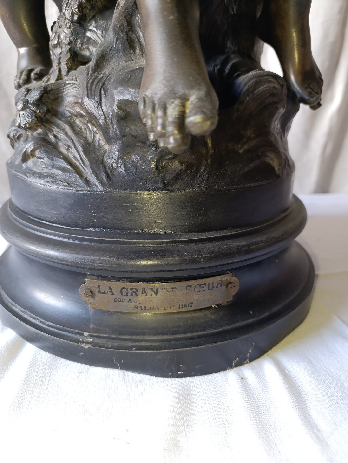 Grande statue en régule signée Moreau – XIXe/XXe (70 cm)