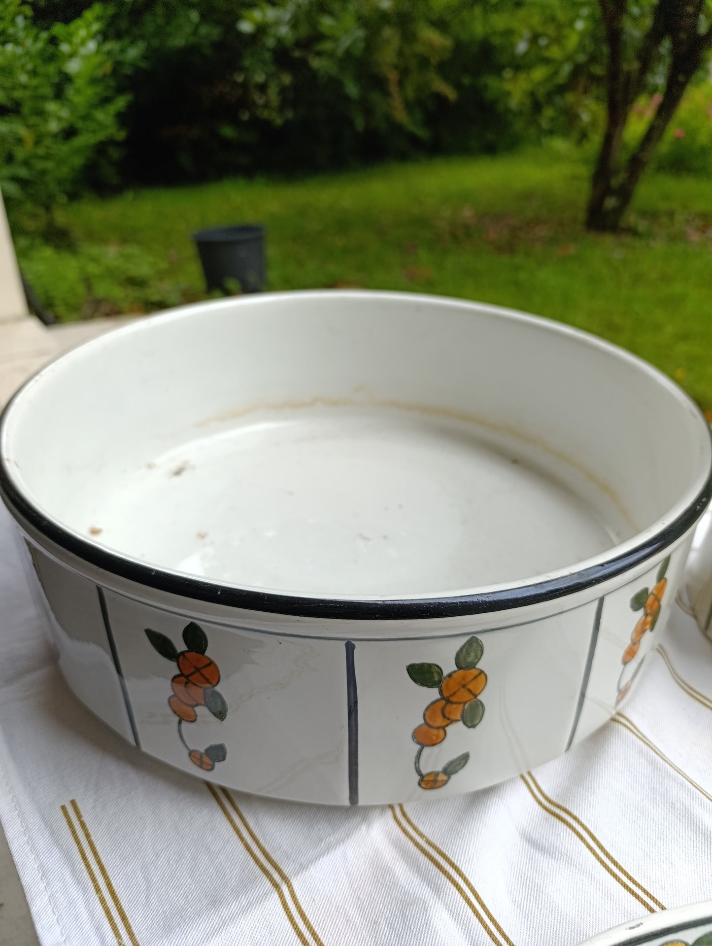 Set de toilette Moulin des Loups Orchies – broc, cuvette & porte-savon, décor fleuri