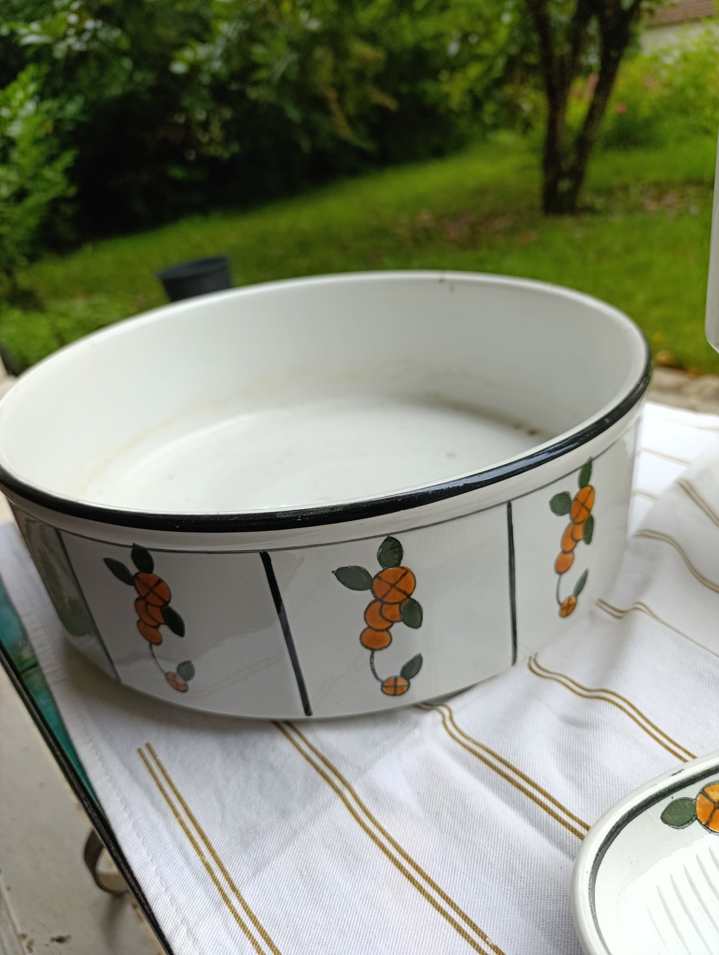 Set de toilette Moulin des Loups Orchies – broc, cuvette & porte-savon, décor fleuri