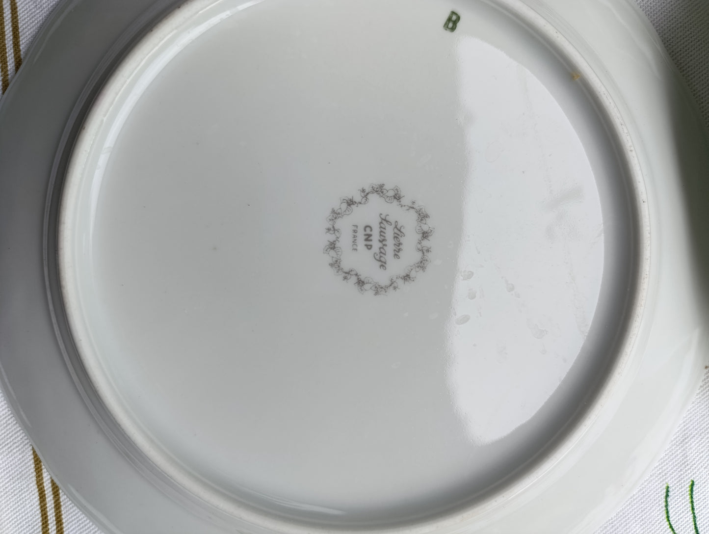 Lot de 4 assiettes en porcelaine de Limoges, série “Herbes Sauvages” – CNIP France.