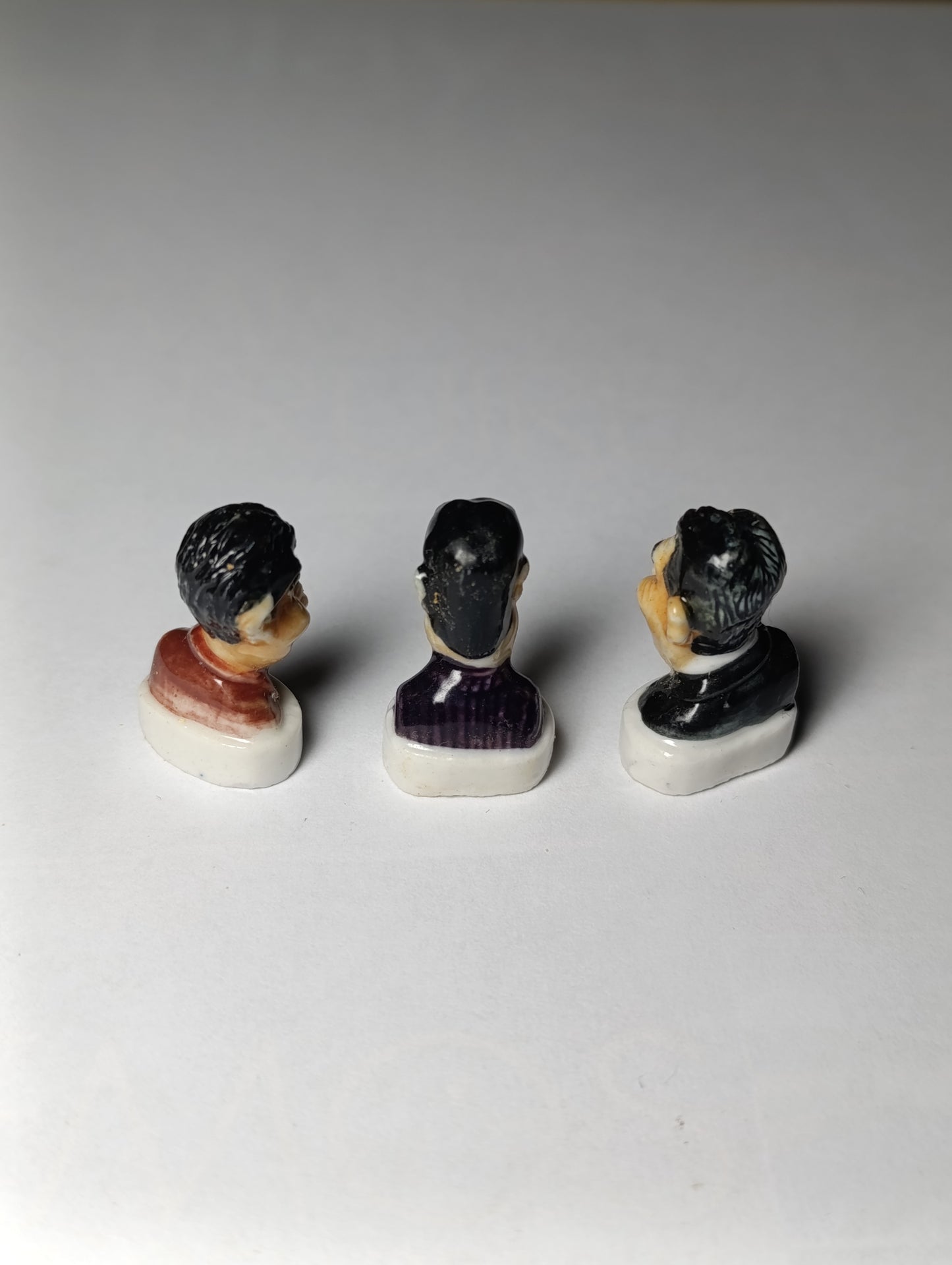 Lot de 3 fèves caricatures acteurs cinéma français Clavier Delon Fernandel