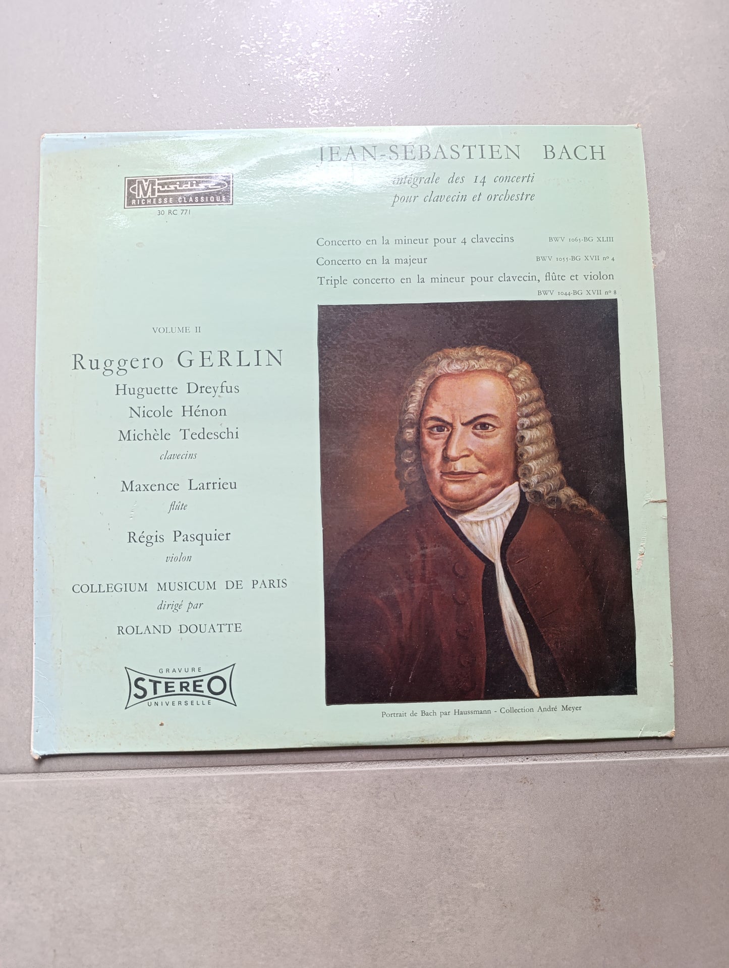 Vinyle 33 tours Jean-Sébastien Bach concertos pour clavecin intégrale volume 2 musique classique