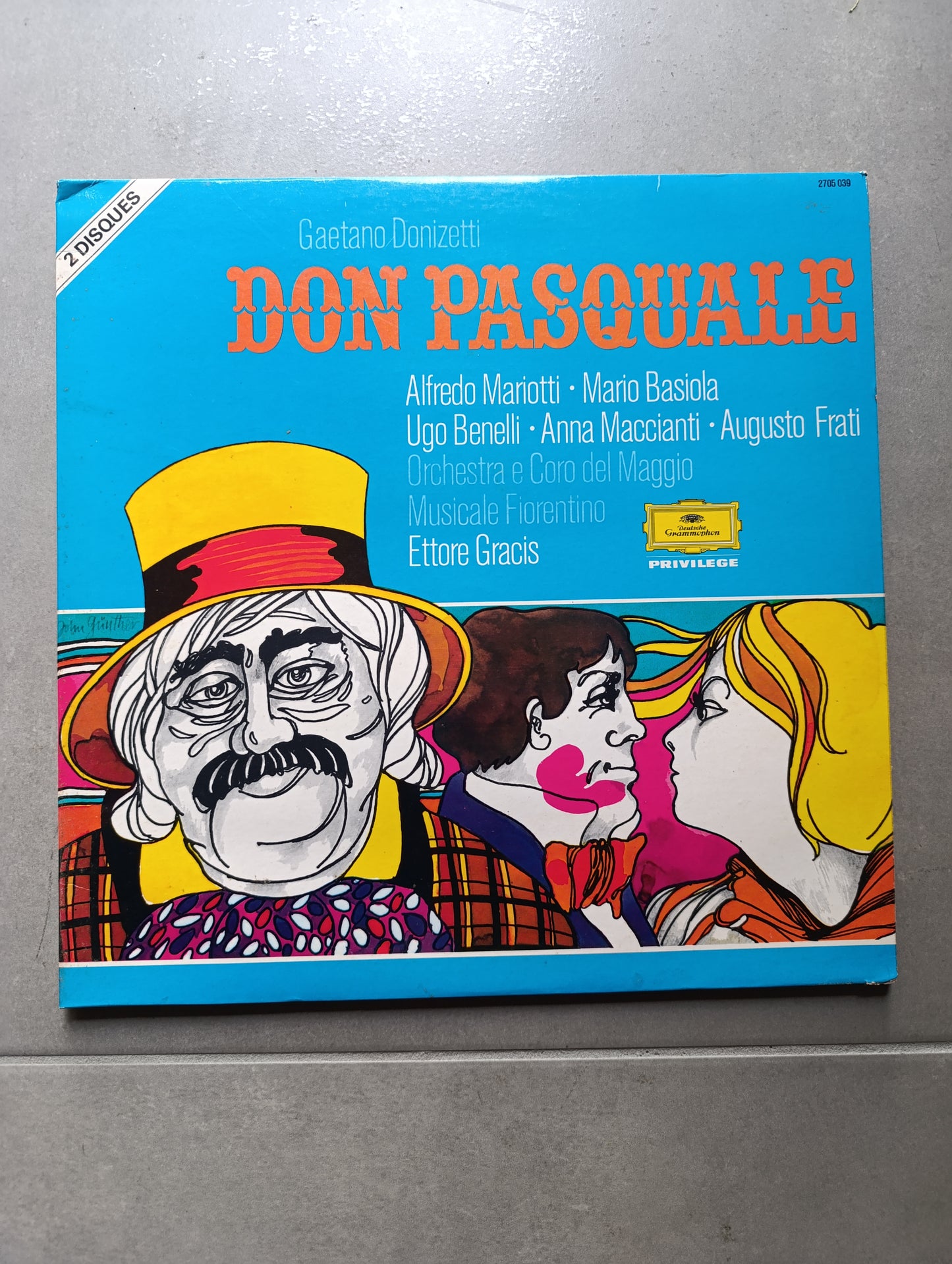 Vinyle 33 tours Donizetti Don Pasquale coffret 2 disques Deutsche Grammophon Ettore Gracis