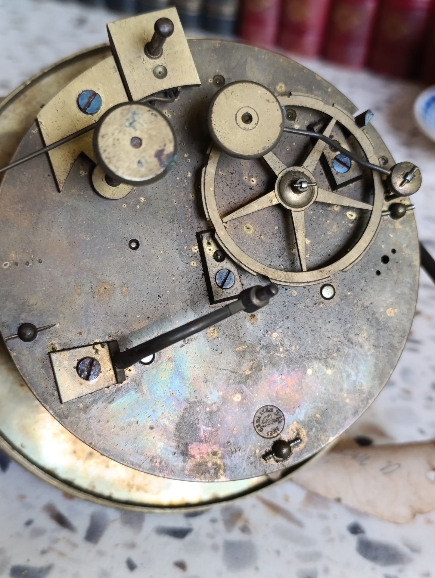 Mécanisme de pendule ancienne Pons Médaille d'Or 1827 – Pour restauration