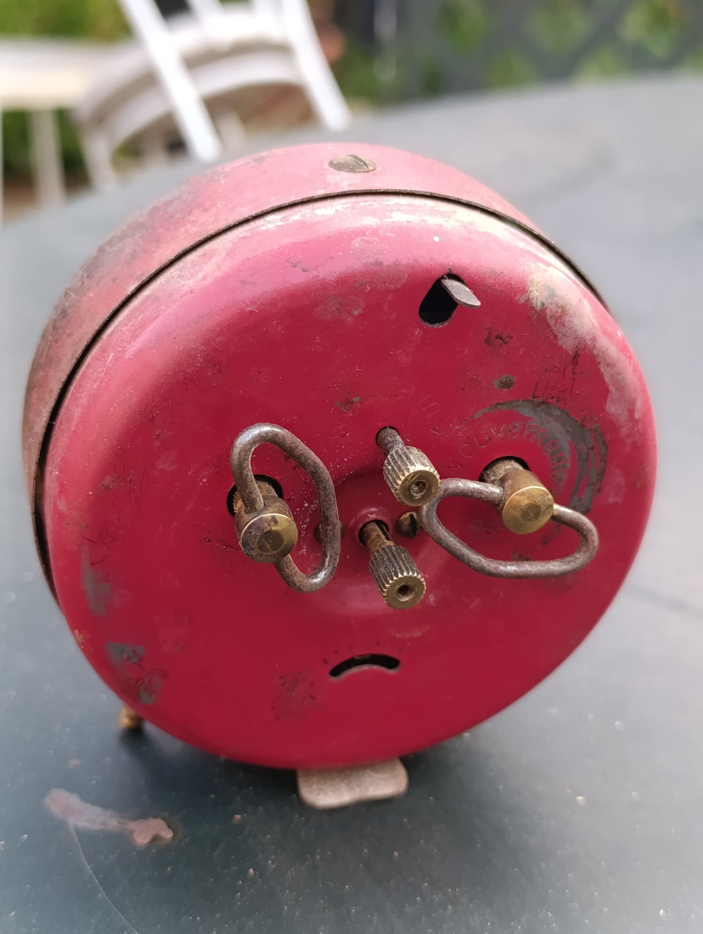 Réveil mécanique Alouette Japy rouge – Made in France – Fonctionnel
