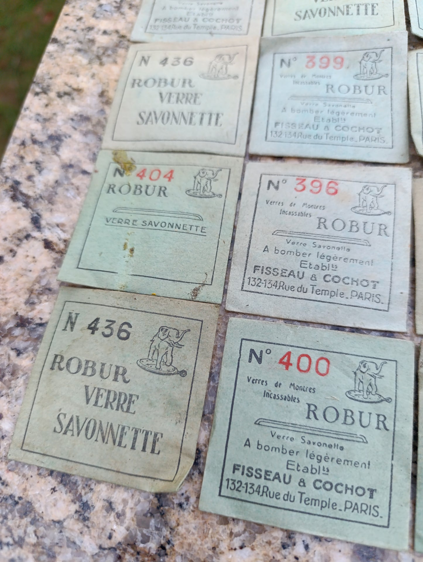 Lot de 12 verres Robur Savonnette anciens pour montre à gousset – Différentes références