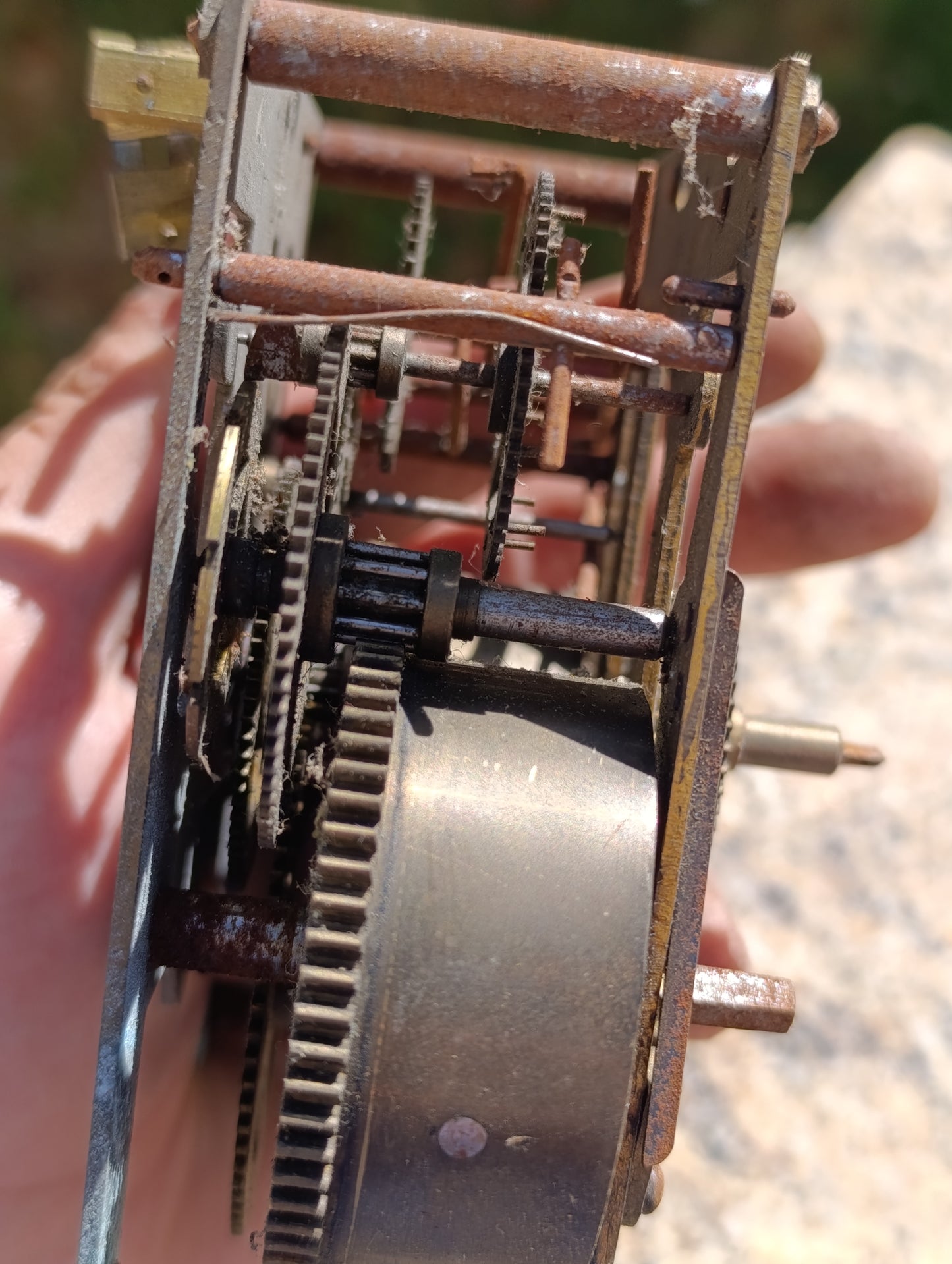 Mouvement d’horloge ancien D.R.P. 2 trains – pièce détachée – pour restauration