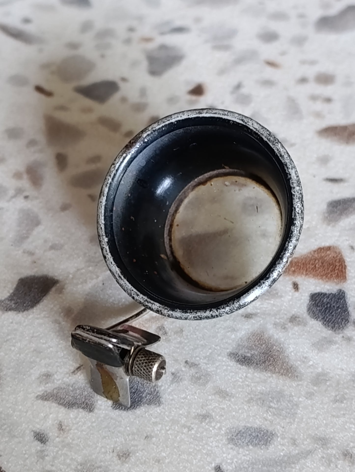 Ancienne loupe d’horloger monoculaire avec support de maintien – outil horlogerie