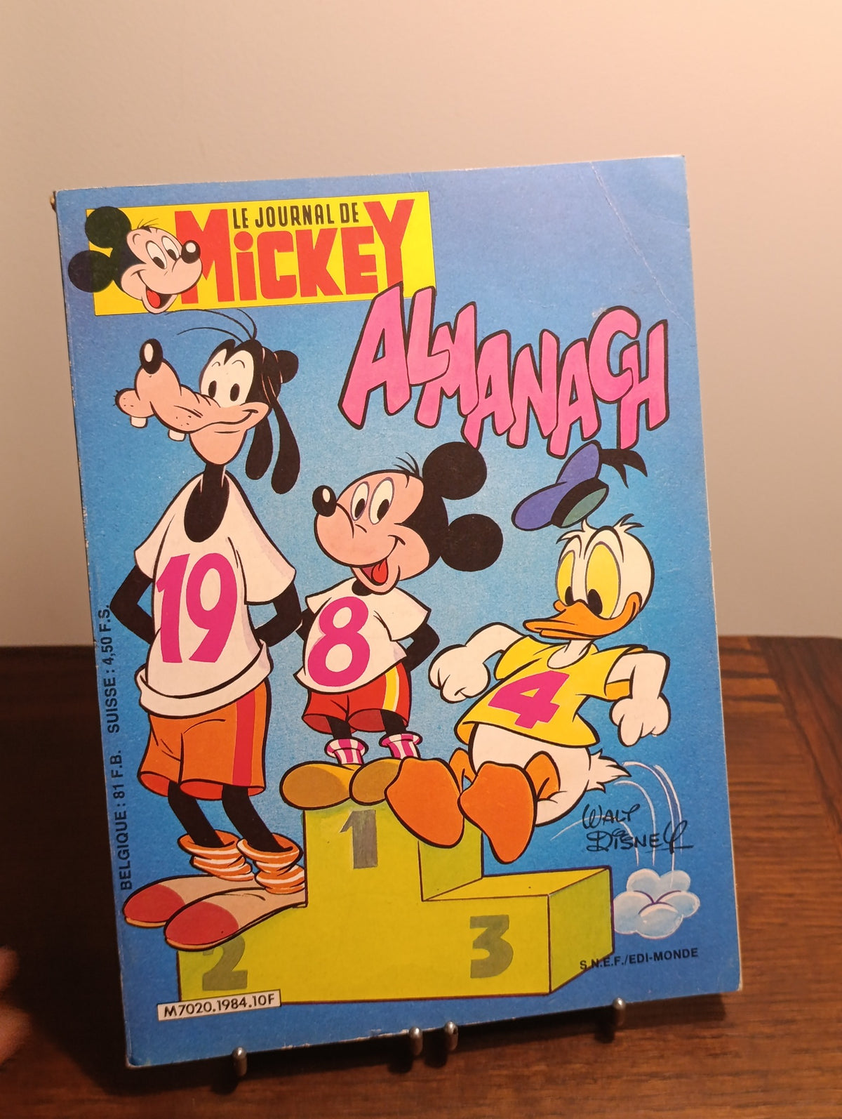 Le Journal de Mickey – Almanach 1984 – BD Disney vintage — Dingo, Mickey et Donald sur un podium