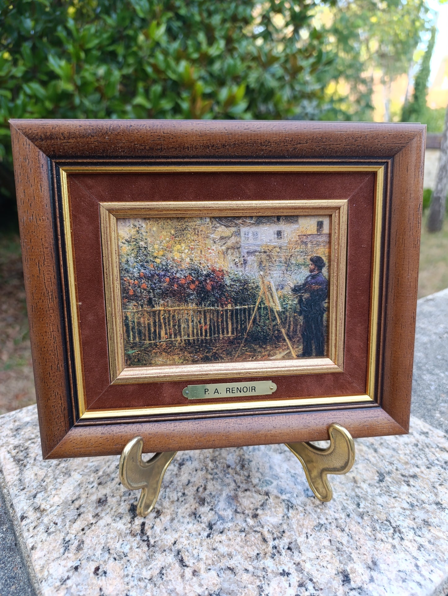 Pierre-Auguste Renoir – Peintre au chevalet dans un jardin – Reproduction encadrée