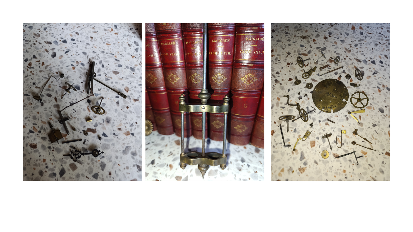 Lot de pièces anciennes d'horlogerie pour pendule