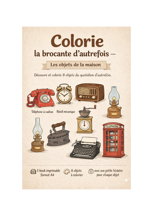 Colorie, la brocante d’autrefois – Tome 1 : Les objets de la maison