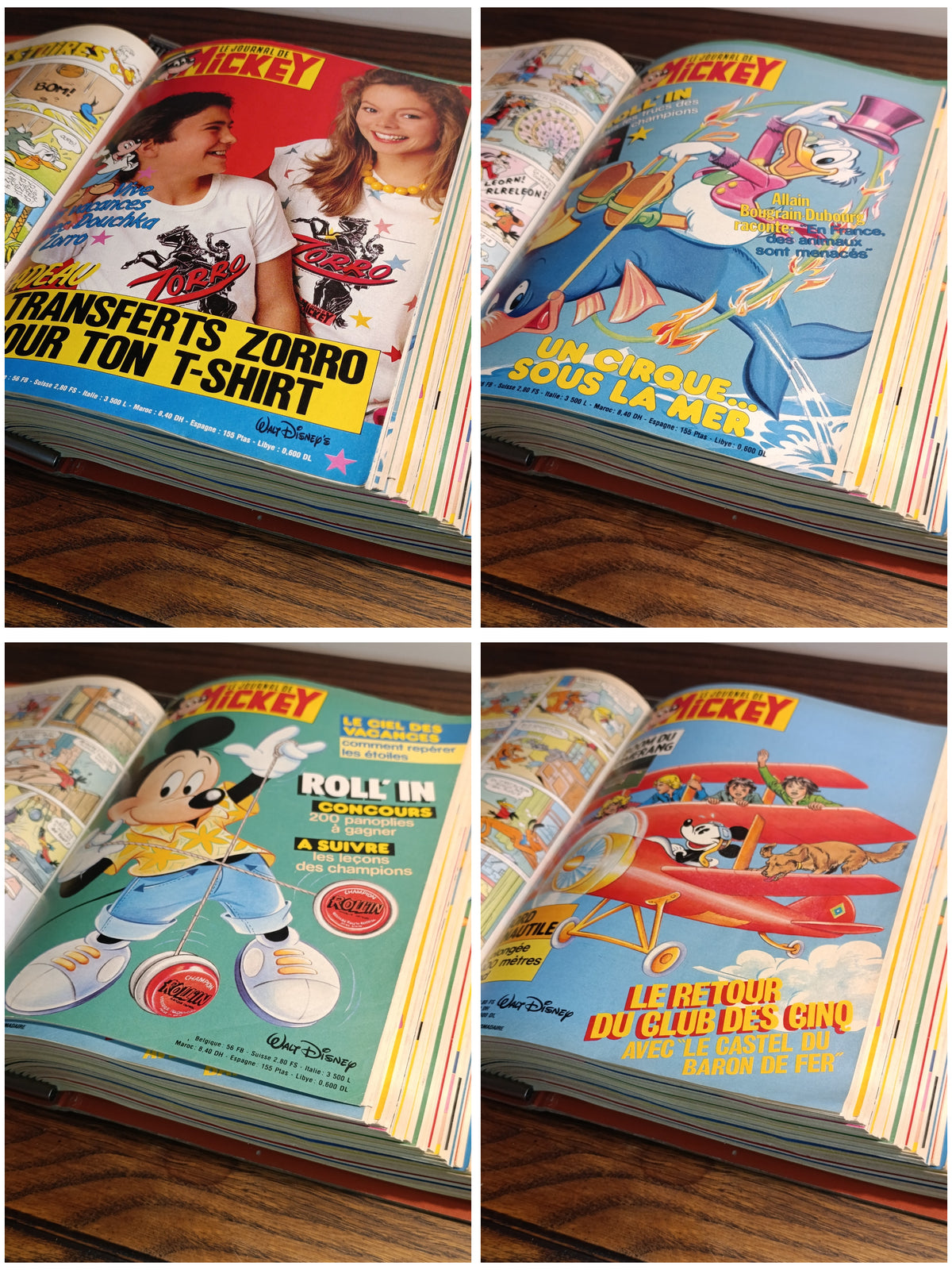 Classeur de 24 Journal de Mickey — quatre couvertures, planche 2 sur 6 — photos réelles