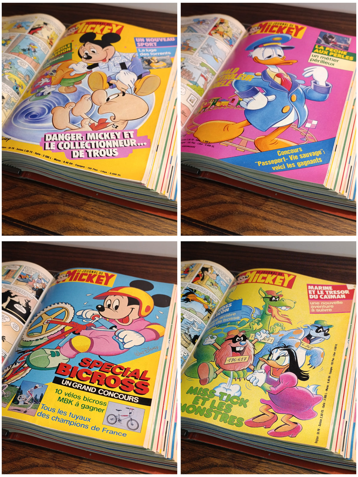 Classeur de 24 Journal de Mickey — quatre couvertures, planche 3 sur 6 — photos réelles