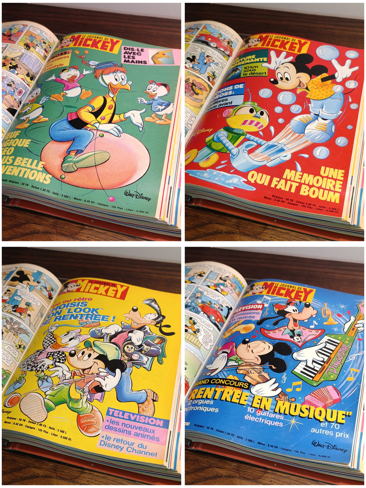 Classeur de 24 Journal de Mickey — quatre couvertures, planche 4 sur 6 — photos réelles