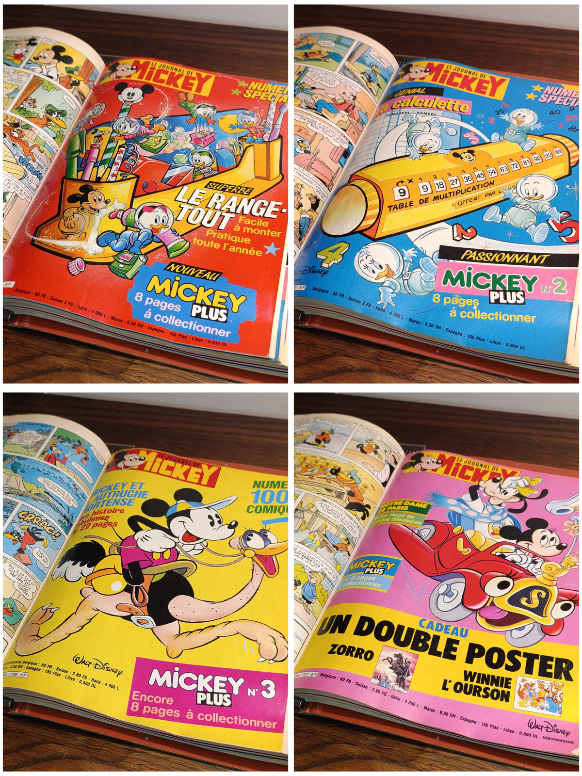 Classeur de 24 Journal de Mickey — quatre couvertures, planche 5 sur 6 — photos réelles