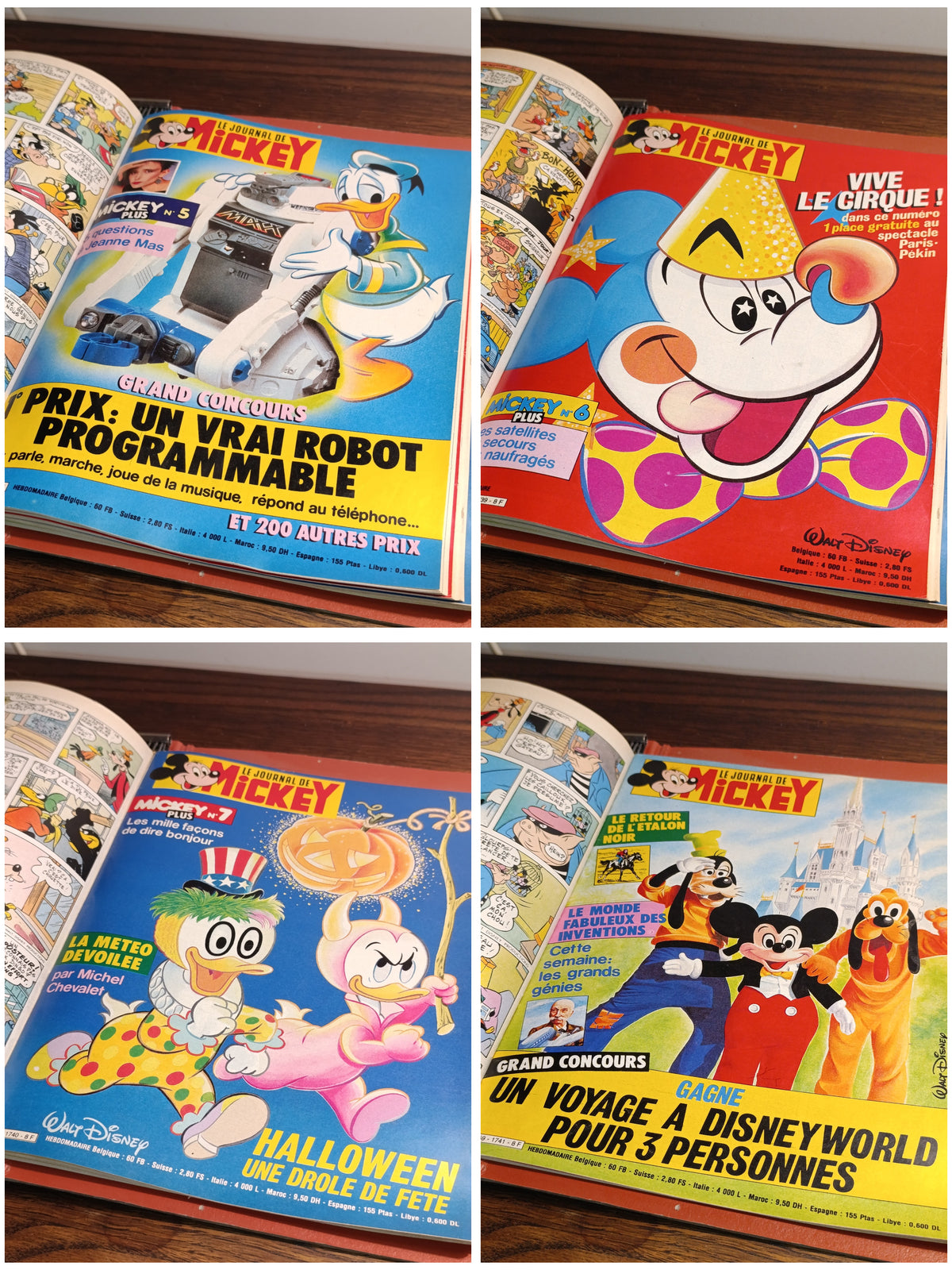 Classeur de 24 Journal de Mickey — quatre couvertures, planche 6 sur 6 — photos réelles