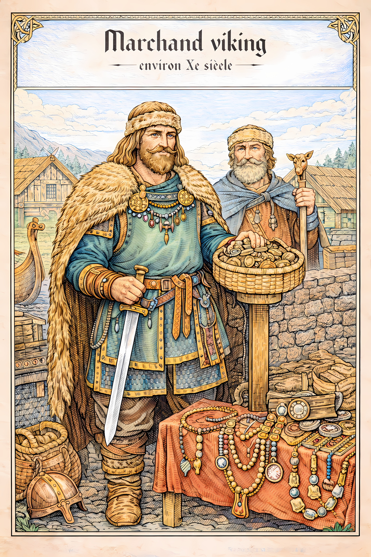 Coloriage Viking – Habits et scènes de vie (IXe–Xe siècle)