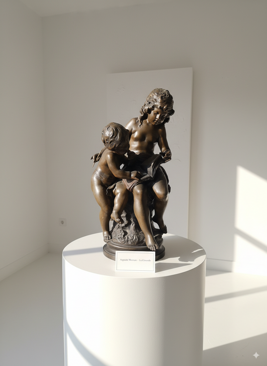 Grande statue en régule signée Moreau – XIXe/XXe (70 cm)