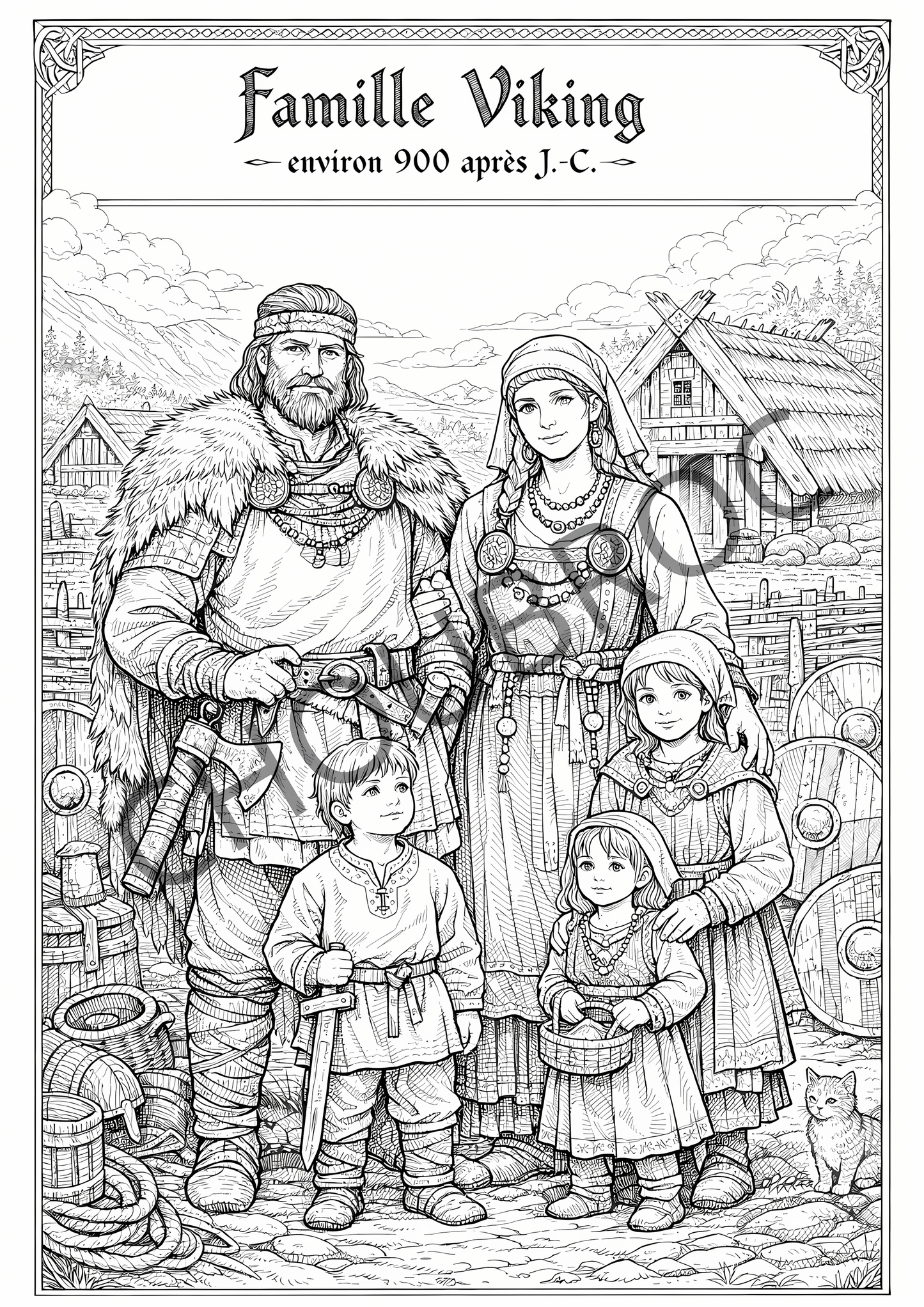 Coloriage Viking – Habits et scènes de vie (IXe–Xe siècle)