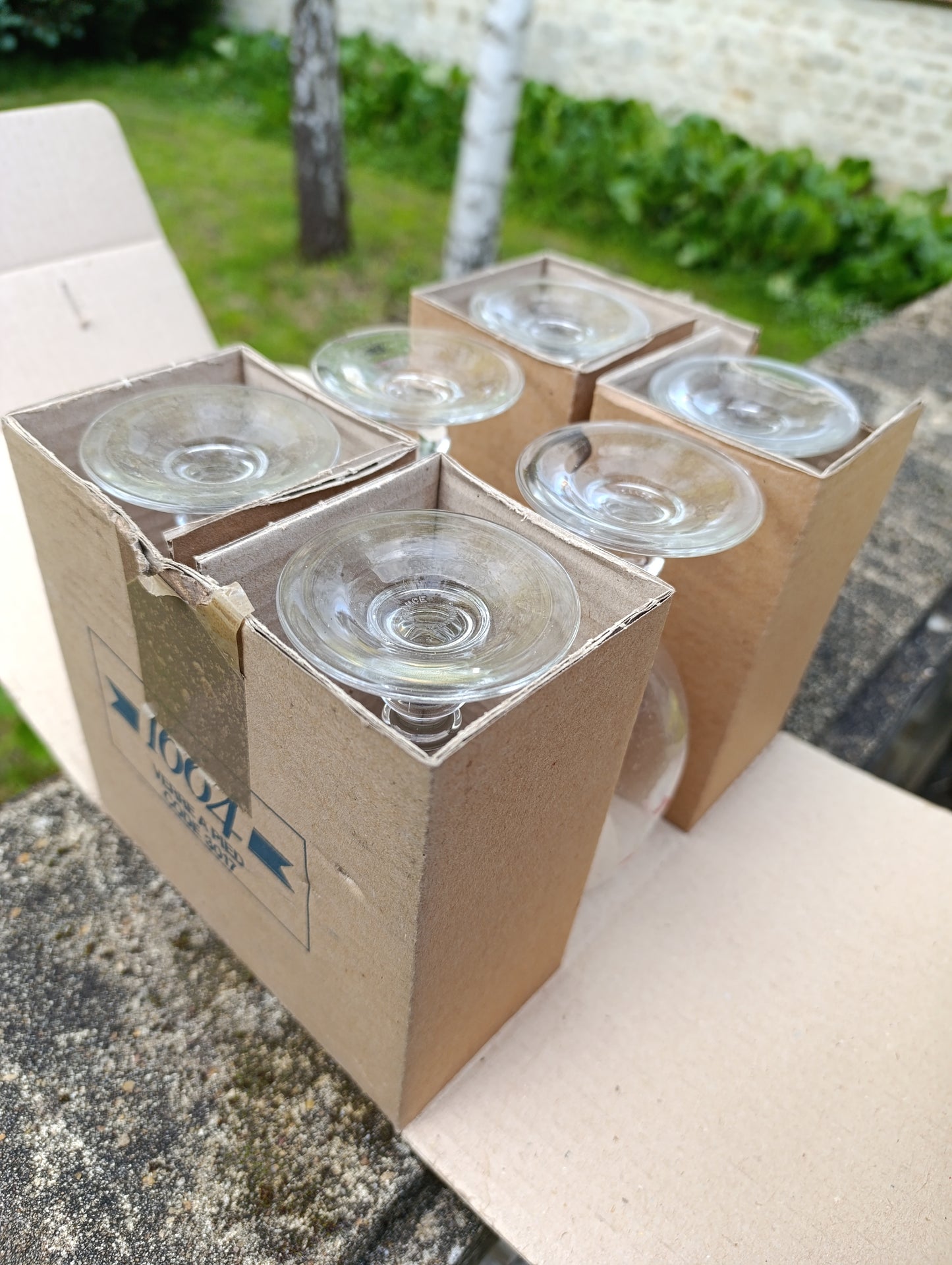 Lot de 6 verres à bière 1664 sur pied – 25 cl – vintage bistrot