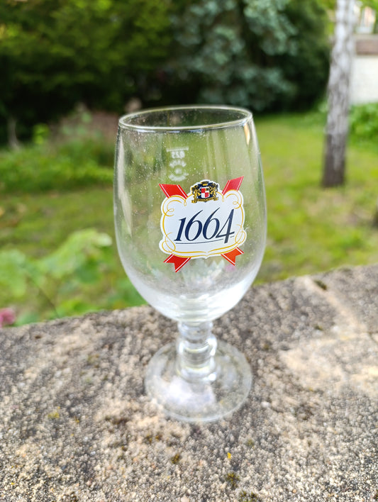 Lot de 6 verres à bière 1664 sur pied – 25 cl – vintage bistrot