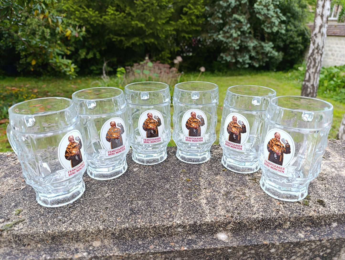 Lot de 6 verres Franziskaner Brau München – verres à bière épais