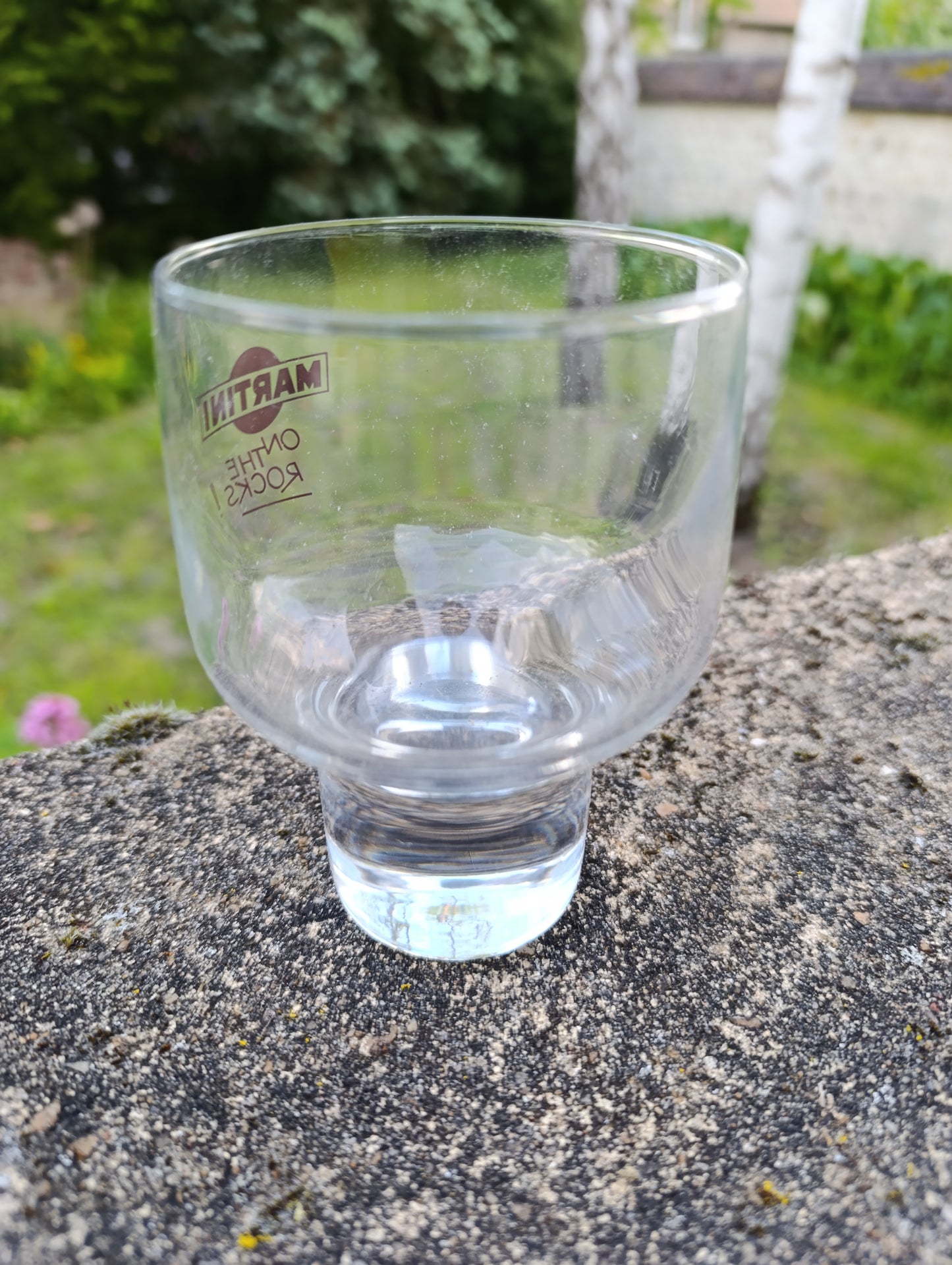 Lot de 12 verres Martini « On the Rocks » vintage – verre épais